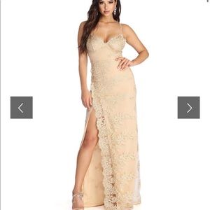 Sexy Gold Lace Dress